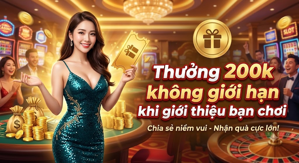 LLWIN thưởng 200k không giới hạn khi giới thiệu bạn chơi